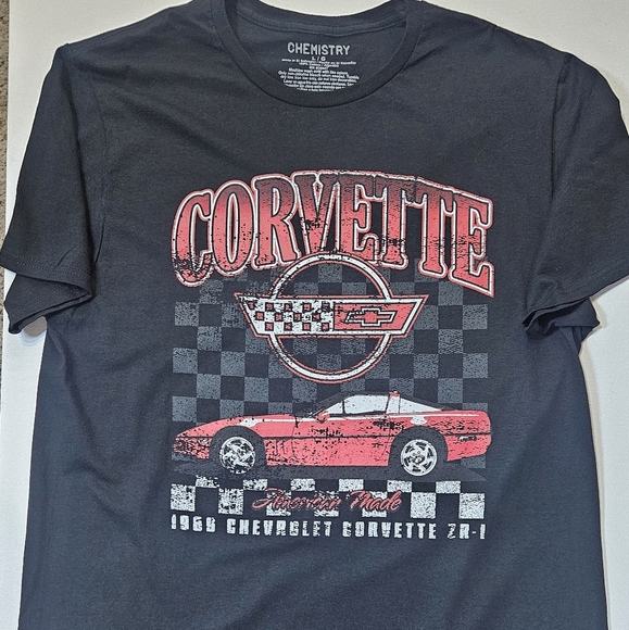 Chevy Corvette T-shirt Mens Large Black Red‎ Graphic 1969 Retro Inspired GM Tee - Picture 7 of 7